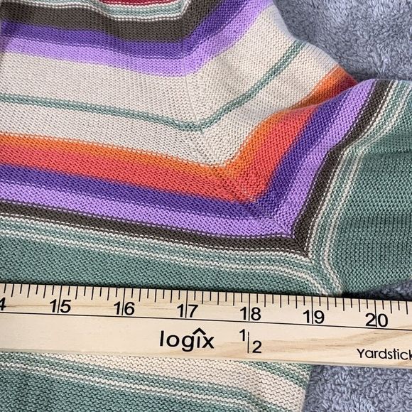 Chaps Rainbow Colorful Striped Knit Sweater Size Medium Women’s - Picture 11 of 11